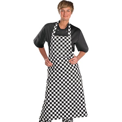 Beeswift Chefs Bib Apron, Black and White, 28" x 40"