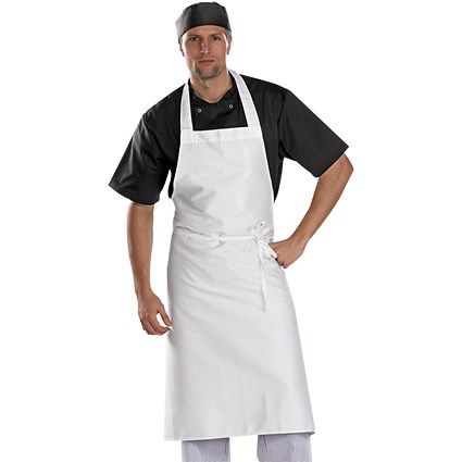 Beeswift Chefs Bib Apron, White, 34" x 40"