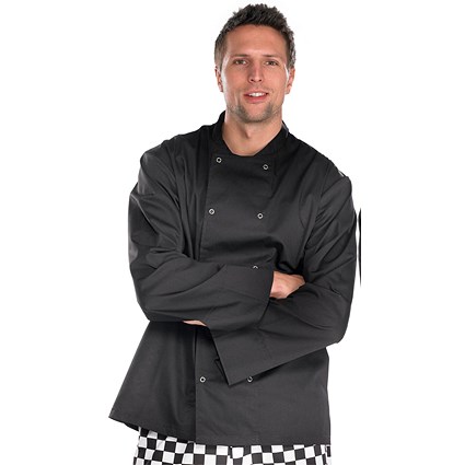 Beeswift Chefs Jacket, Long Sleeve, Black, Small Beeswift Chefs Jacket, Long Sleeve, Black, Small
