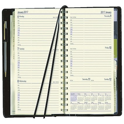 Collins 2017 Elite Executive Business Diary / Week To View / 246x164mm / Black