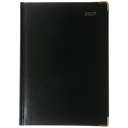 Collins Manager Diary Day Per Page Appointment Black 2027