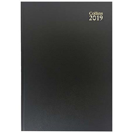 Collins 2019 Desk Diary, Week to View, A4, Black