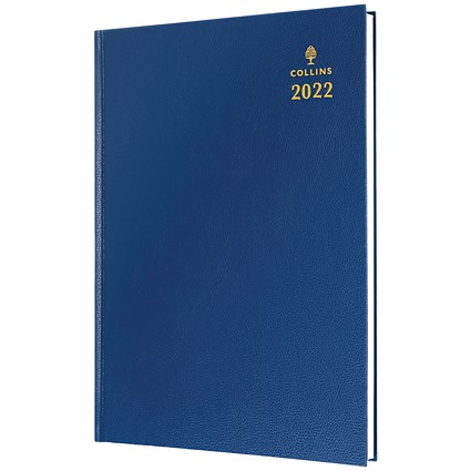 Collins A4 Desk Diary Week To View Blue 2022