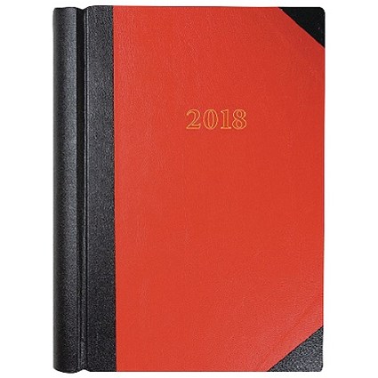 Collins 2018 Luxury Diary / 2 Pages per Day / A4 / Red