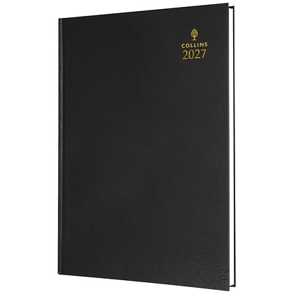 Collins A4 Desk Diary Day Per Page Black 2027