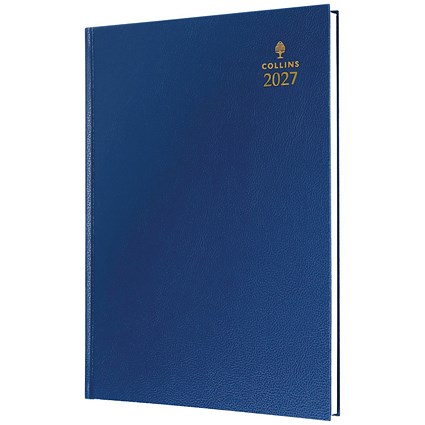 Collins A4 Desk Diary Day Per Page Blue 2027