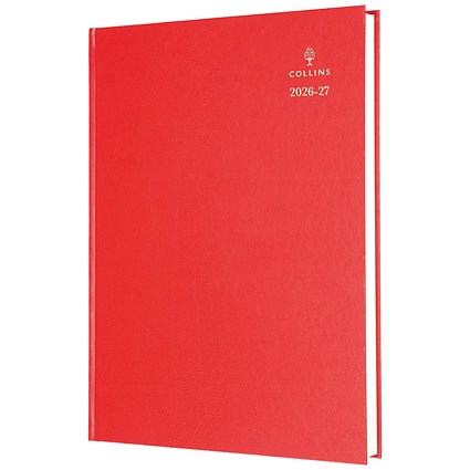 Collins Academic Diary Day Per Page A4 Red 2026-2027