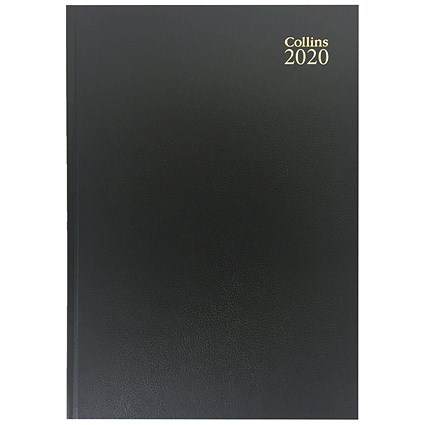 Collins 2020 A4 Diary, 2 Pages Per Day, Black