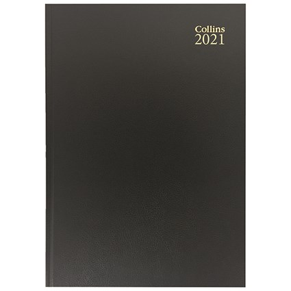 Collins Desk Diary 2 Pages Per Day A4 Black 2021