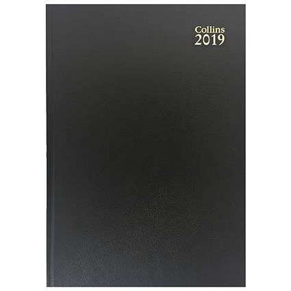 Collins 2019 Desk Diary, Day Per Page, A5, Black