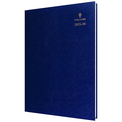 Collins A5 Academic Diary, Day Per Page, Blue, 2025-2026