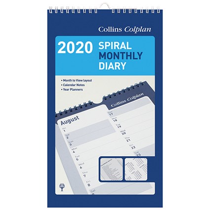 Collins Monthly Spiral Diary 2020