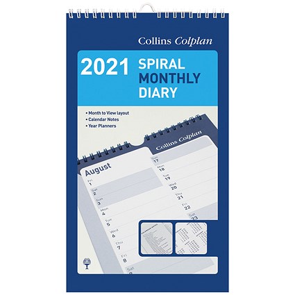 Collins Monthly Spiral Diary 2021