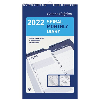 Collins Spiral Monthly Diary 2022