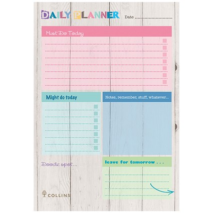 Collins Brighton Daily Planner Desk Pad, A5, 60 Pages