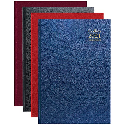 Collins Desk Diary Day Per Page Appointments A4 Assorted 2021