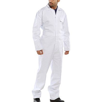 Beeswift Cotton Drill Boilersuit, White, 50 Beeswift Cotton Drill Boilersuit, White, 50