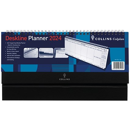 Collins Week To View 2024 Deskline Planner, 115x300mm