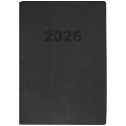 Collins Edge A5 Diary, Day Per Page, Charcoal, 2026