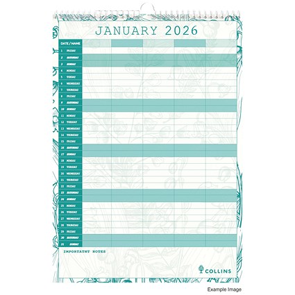 Collins Tara 2026 Wall Calendar, Month To View, A3 Collins Tara 2026 Wall Calendar, Month To View, A3