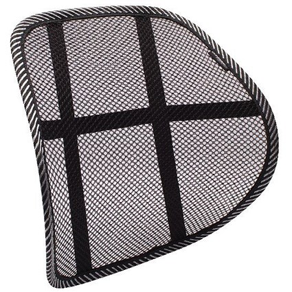 Contour Ergonomics Mesh Fabric Back Support Black