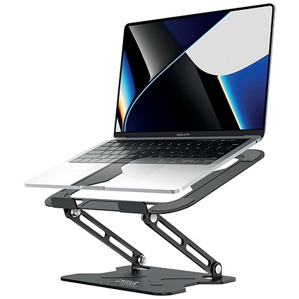 Contour Ergonomics Adjustable Metal Laptop Stand For Laptops Up To 17 Inches Black