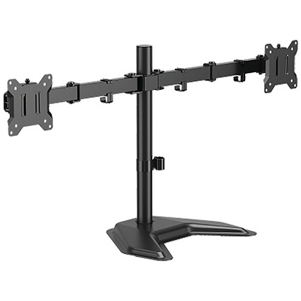 Contour Ergonomics Economy Freestanding Dual Desk Mounted Monitor Arm Black