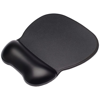 Contour Ergonomics Soft Skin Gel Mouse Mat, With Wrist Rest, Black Contour Ergonomics Soft Skin Gel Mouse Mat, With Wrist Rest, Black