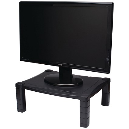 Contour Ergonomics Monitor Stand, Adjustable Height, Black