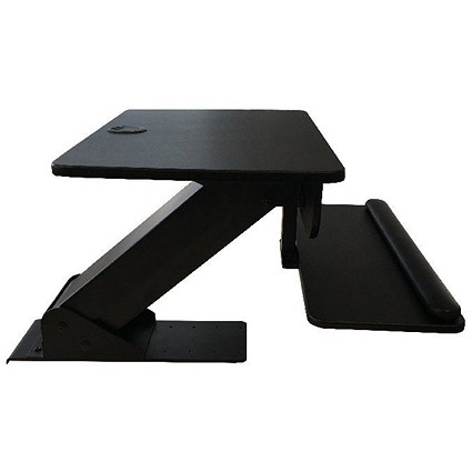Contour Ergonomics Deskclamped Sit Stand Workstation, Adjustable Height, Black