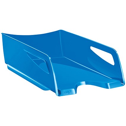 CEP Maxi Gloss Self-Stacking Letter Tray, Blue CEP Maxi Gloss Self-Stacking Letter Tray, Blue