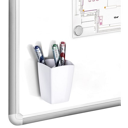 CEP Magnetic Pen Cup, White CEP Magnetic Pen Cup, White