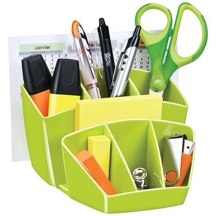 CEP Pro Gloss Desk Tidy, 7 Compartments, Green