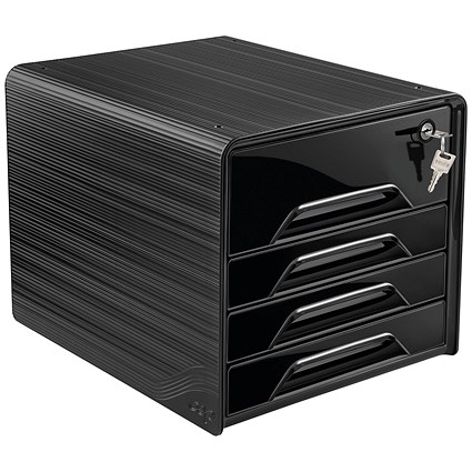 CEP Smoove 4 Drawer Set, Lockable Top Drawer, Black CEP Smoove 4 Drawer Set, Lockable Top Drawer, Black
