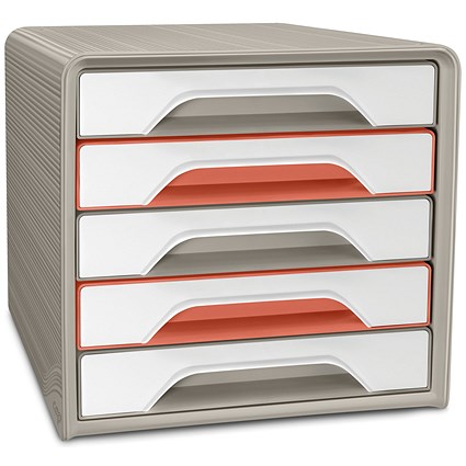 CEP Terra Nova Smoove 5 Drawer Set, Grey & Assorted Coloured Drawers CEP Terra Nova Smoove 5 Drawer Set, Grey & Assorted Coloured Drawers