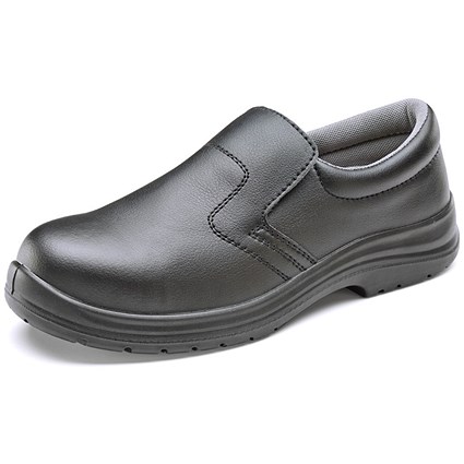 Beeswift Micro-Fibre Slip On S2 Shoes, Black, 7 Beeswift Micro-Fibre Slip On S2 Shoes, Black, 7