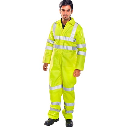 Beeswift Tesla Fire Retardant Anti-Static EN471 Boilersuit, Saturn Yellow, 36