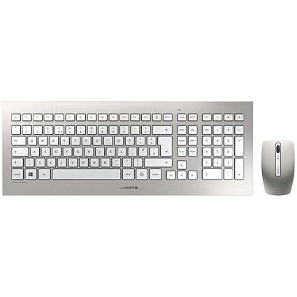 Cherry DW 8000 Ultra Flat Keyboard and Mouse Set, Wireless, Silver