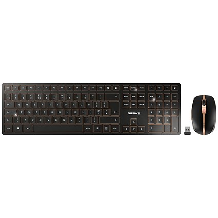 Cherry DW 9100 Slim Keyboard and Mouse Set, Wireless, Black/Bronze