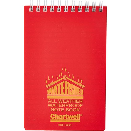 Chartwell Ruled Watershed Waterproof Book 101x156mm Red 2291