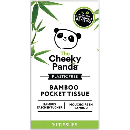 Cheeky Panda Plastic Free Pocket Tissues, 4 packs of 10 Sheets