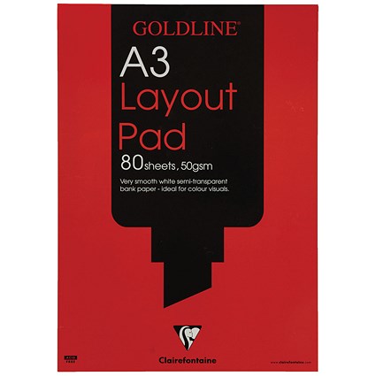 Goldline Layout Pad, A3, 50gsm, 80 Sheets Goldline Layout Pad, A3, 50gsm, 80 Sheets