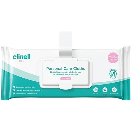 Clinell Personal Care Cloths (Pack of 40) CPP40