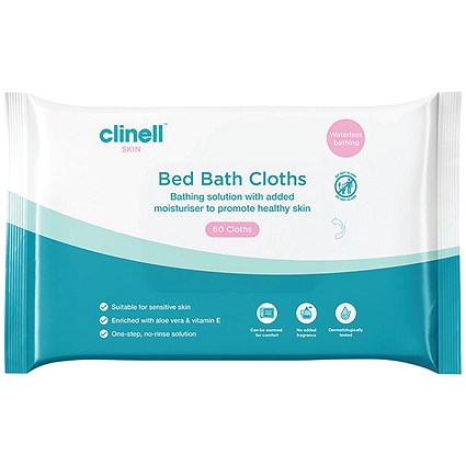 Clinell Bed Bath Wipes (Pack of 60) CBC60