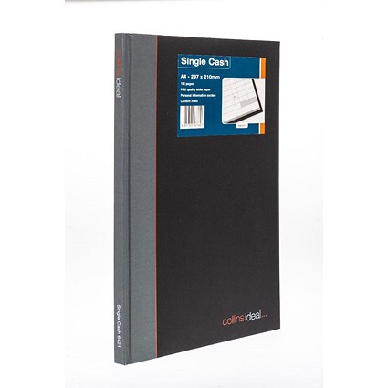 Collins Ideal A4 Book Single Cash 192 Pages (single cashed ruling, fully case bound) 6421