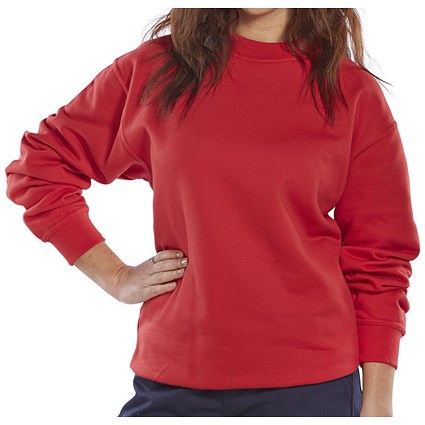 Beeswift Polycotton Sweatshirt, Red, 2XL Beeswift Polycotton Sweatshirt, Red, 2XL