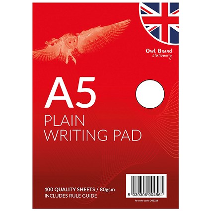 A5 Plain Writing Pad 100 Sheets (Pack of 12)