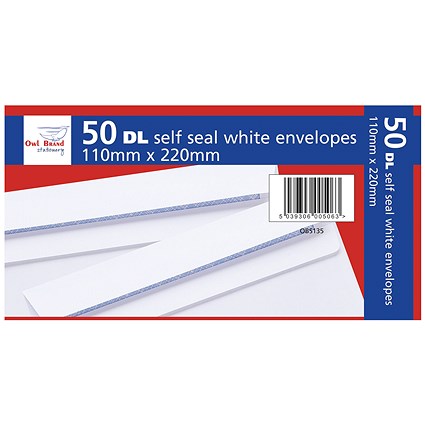 DL Self Seal Envelopes White (Pack of 1000)