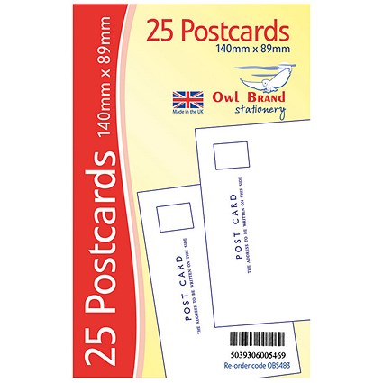 Plain Postcards x 25 White (Pack of 20)