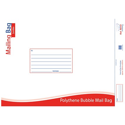 Bubble Mailing Bag Jumbo 500x650mm (Pack of 10) OBS426